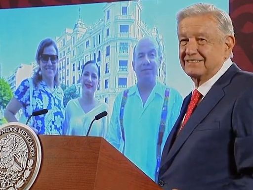 "Lo invitó a formar un partido": AMLO exhibe encuentro de Sandra Cuevas, Felipe Calderón y Margarita Zavala en España