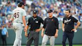 Detroit Tigers' Reese Olson gets hit by comebacker, exits game with right hip contusion