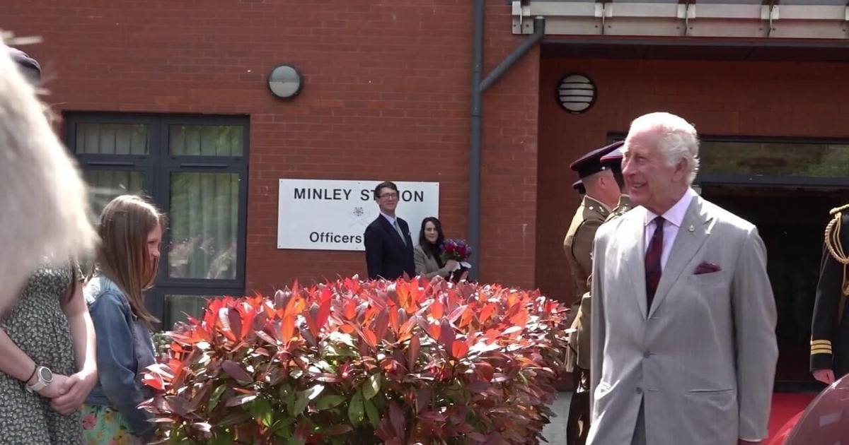 King visits Royal School of Military Engineering in Surrey