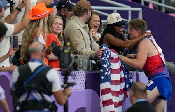 'We did it' | Team USA sprinter Hunter Woodhall's message to wife, Tara Davis-Woodhall, after winning gold