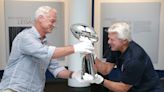 Cowboys legends Daryl Johnston, Jimmy Johnson unbox Super Bowl LVII trophy in Canton for USFL championship