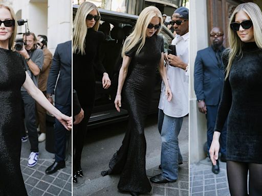 Nicole Kidman and daughter Sunday Rose twin in chic black ensembles at Paris Fashion Week