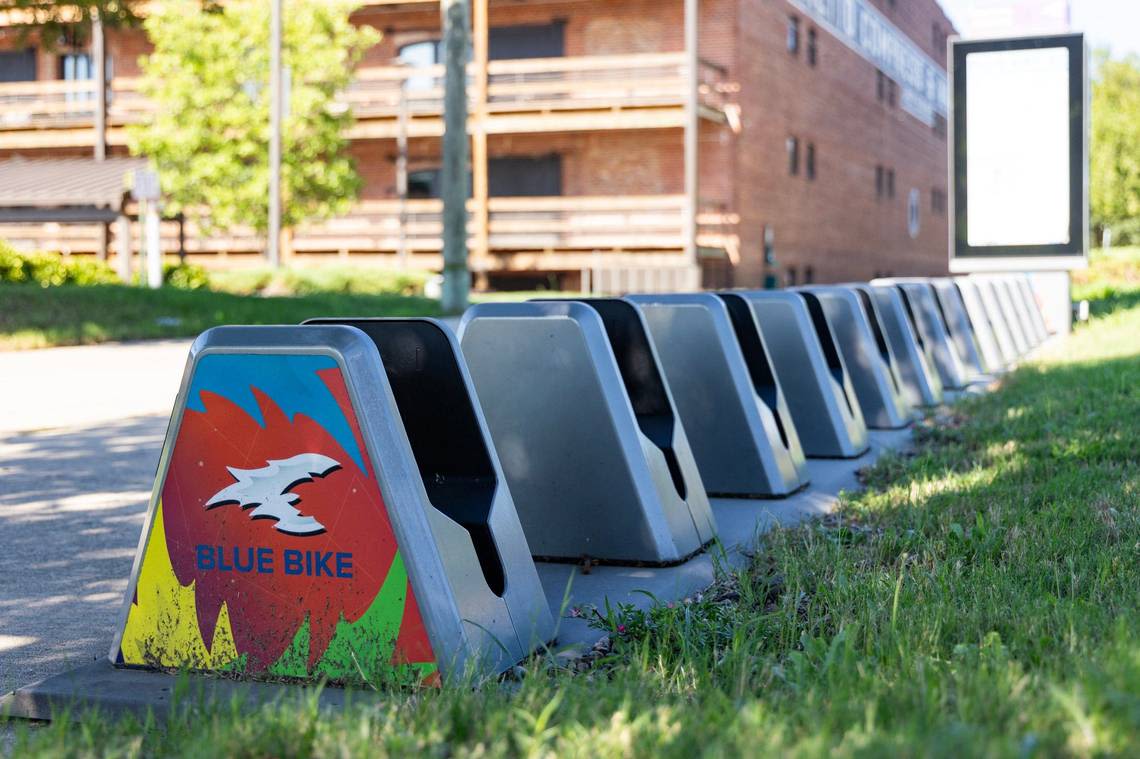 Empty Blue Bike stations dot Columbia. Will the public bicycle-sharing program return?