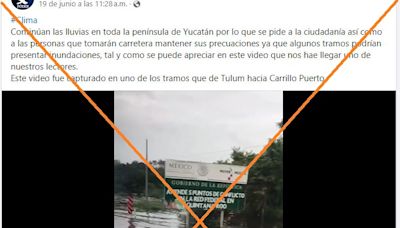 Video de una carretera inundada en 2018 en Quintana Roo, México, circula como si fuera de 2024