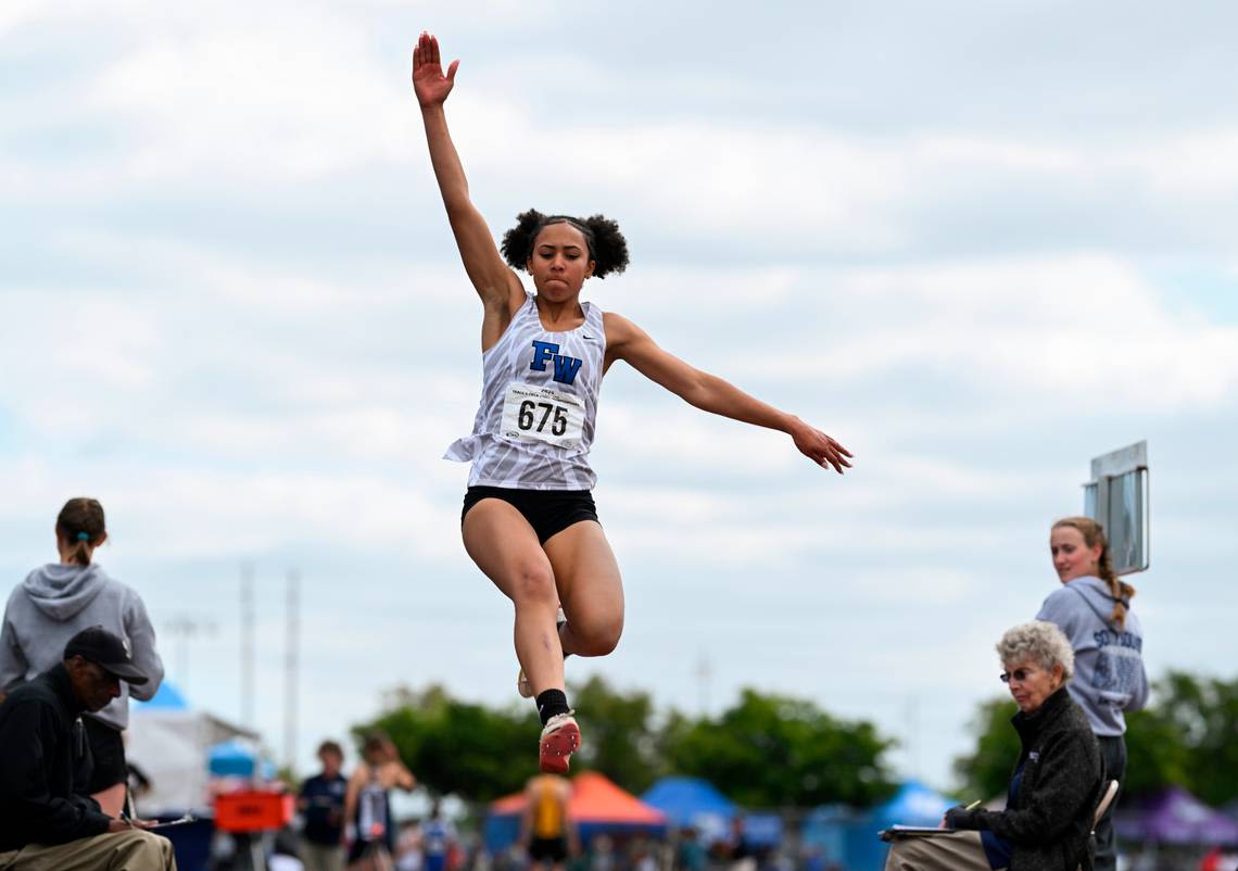 State track and field: Atkins claims 4A girls long jump title over Gero-Holt in spectacle
