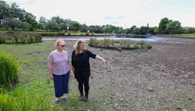 Knightswood Park pond reduced to 'muddy puddle' as water levels drop once again