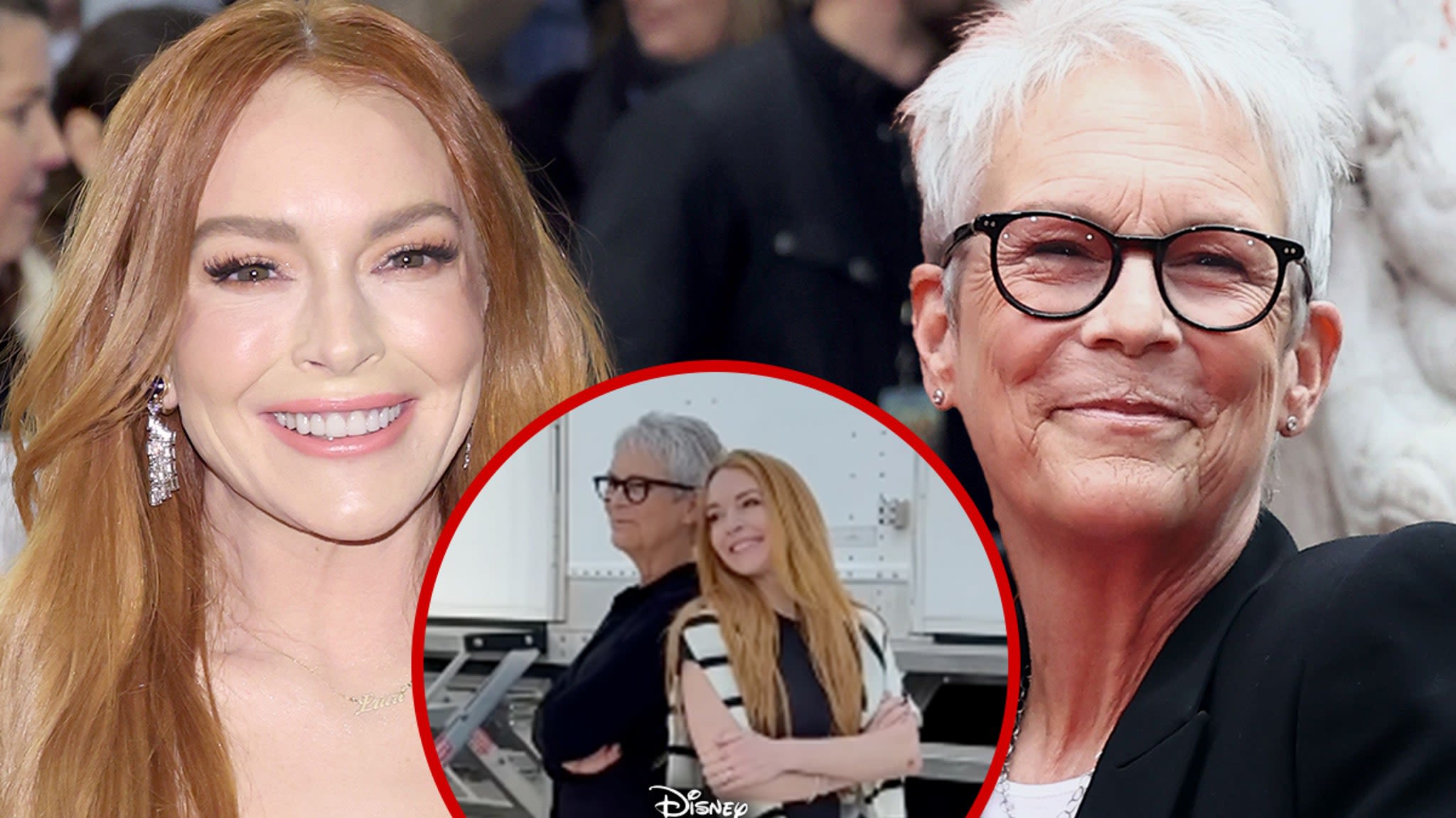 Jamie Lee Curtis and Lindsay Lohan Reunite on 'Freaky Friday 2' Set