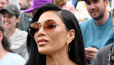 Nicole Scherzinger turns heads in a busty low-cut dress at Wimbledon