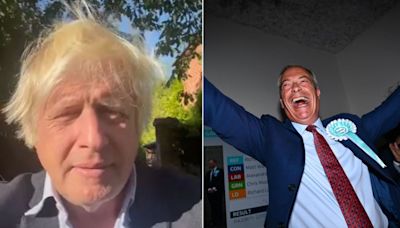 Boris Johnson blames 'Pied Piper of Clacton' Nigel Farage for Tory defeat | ITV News