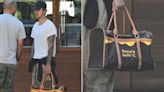 Justin Bieber Carries Cherished Yorkie, Oscar, in Custom Louis Vuitton Dog Bag