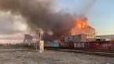 Oakland's old Economy Lumber warehouse burns, firefighters respond