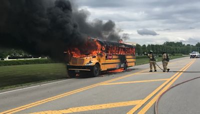 Groveport Madison students evacuated after bus catches fire