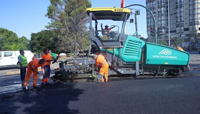 Fotos de las obras de pavimentación de la Plaza de los Fueros de Pamplona