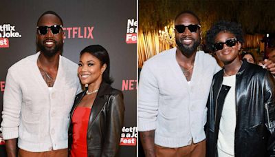 Dwyane Wade Poses for Family Pics with Daughter Zaya and Wife Gabrielle Union at Netflix Event