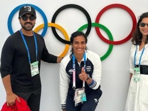 PV Sindhu gives Ram Charan, Upasana tour of Paris Olympics, plays with their dog Rhyme. Watch