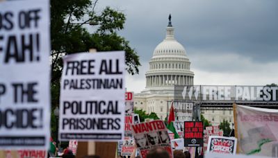 'We don't support this genocide': Protesters converge on Capitol against Netanyahu