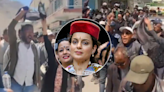 'Kangana Ranaut Go Back': HP Congress Workers Show Black Flags To BJP Candidate During Her Lahaul & Spiti Visit (VIDEO)