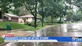 Residents cleaning up after the storm