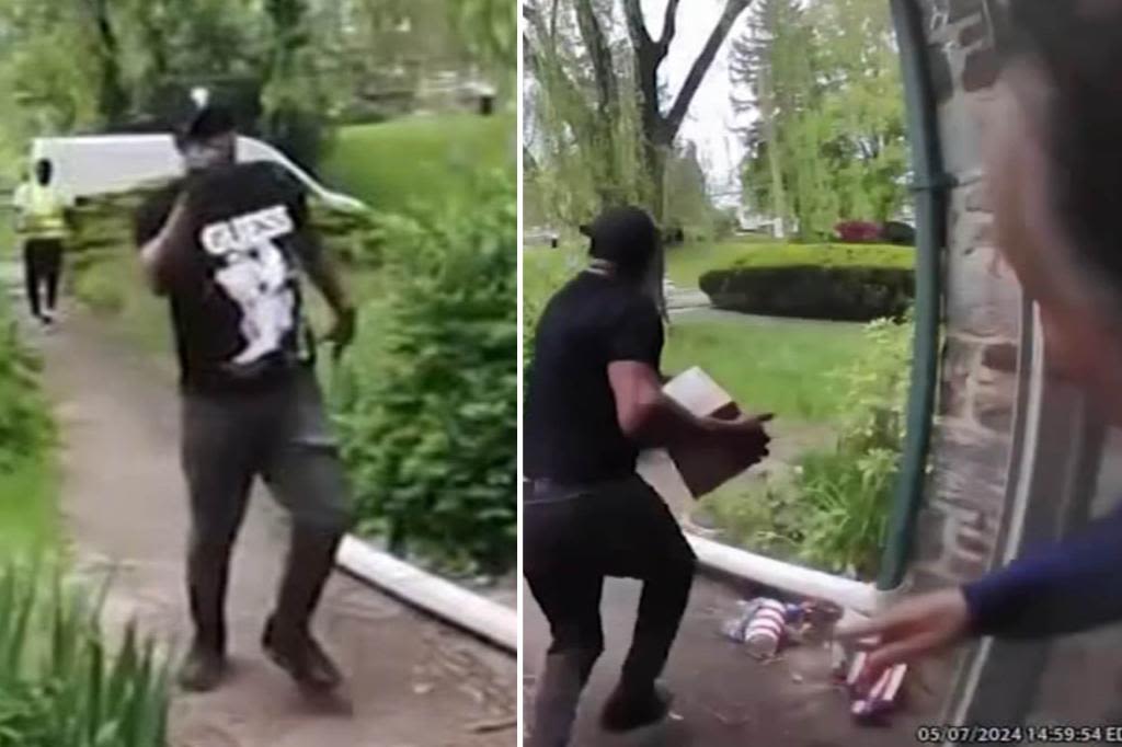 Porch pirate just snatches package from homeowner’s hands mere seconds after it’s delivered: video