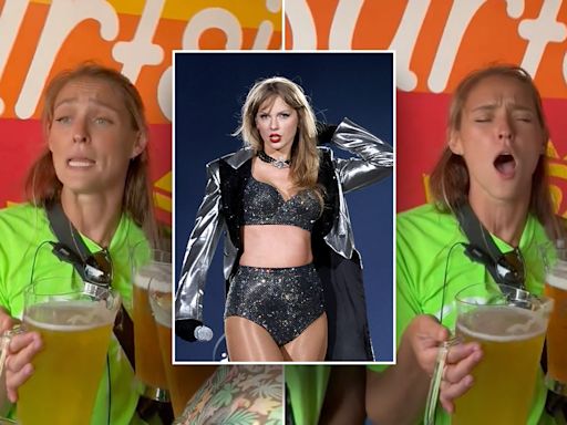 Taylor Swift inspires musical moment from Kylie Kelce as former NFL wife juggles 3 pitchers of beer