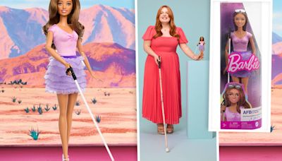 Barbie unveils first blind doll featuring 'authentic' cane and tactile clothing