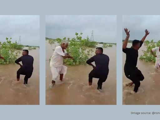 ‘Descendants of Bhuvan family from Lagaan’: As heavy rains lash Gujarat, clip of ‘father and son’ dancing goes viral