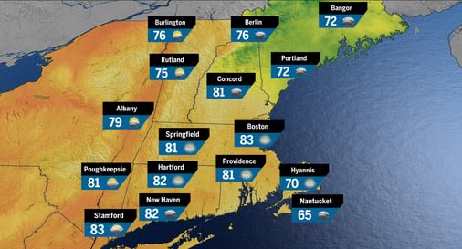 Rain pulls away to bring back warm sunshine to New England - The Boston Globe