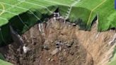 Alton soccer field gone in seconds: Terrifying video captures sinkhole swallowing Illinois pitch