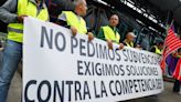 Spanish and French farmers block border days before EU election