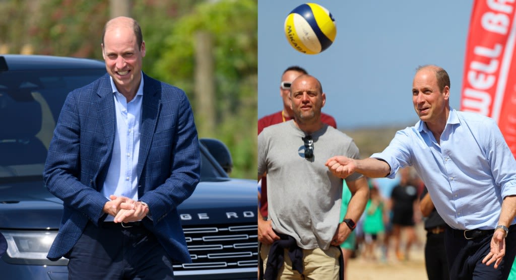 Prince William Gets Sporty in Business Casual Look at Cornwall Beach Royal Engagement