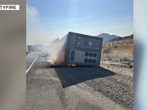 Drivers headed to Las Vegas stuck on I-15, I-40 into weekend as crews battle truck fire