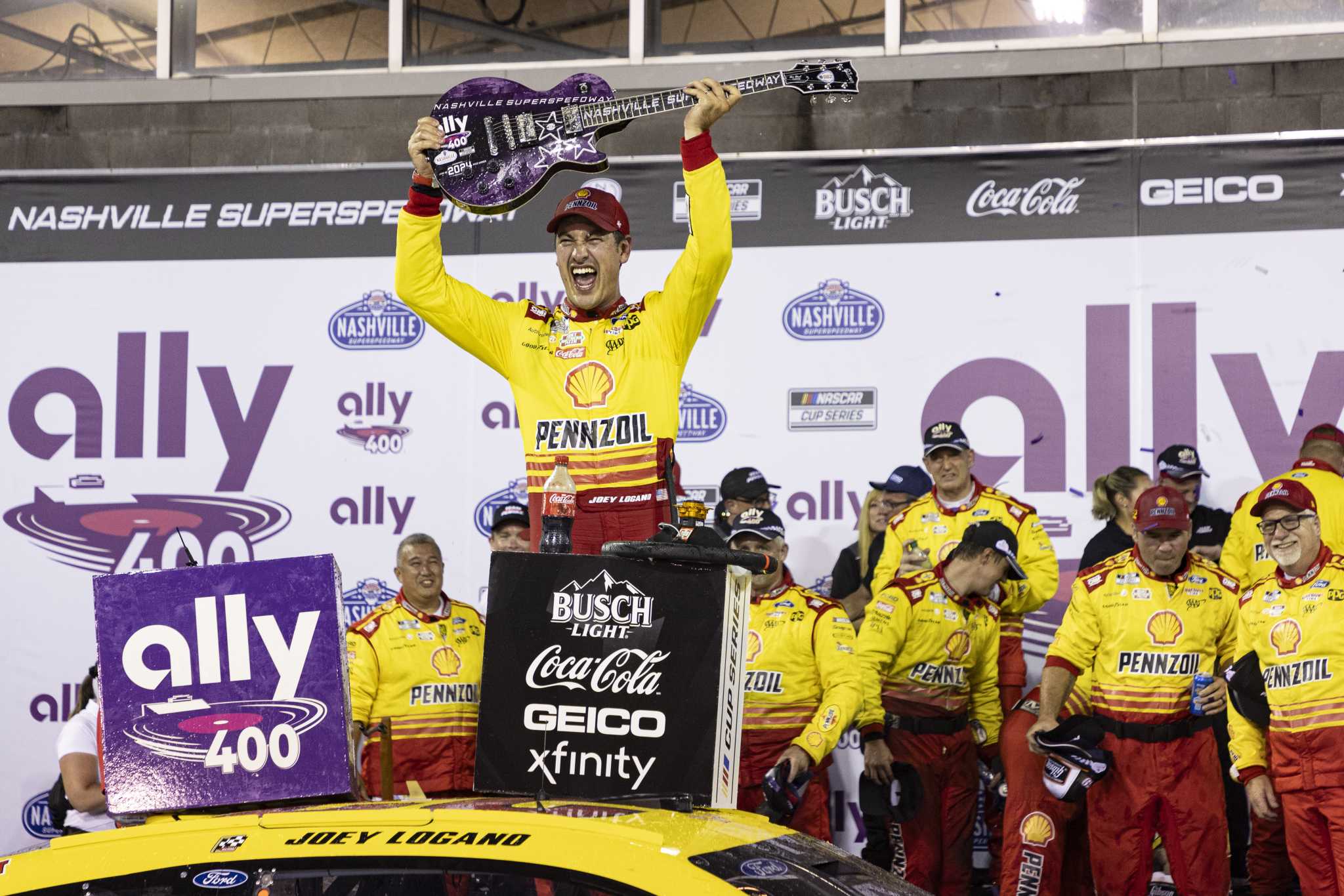 Joey Logano wins at Nashville in record 5th overtime for 1st NASCAR Cup Series victory of year