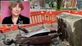 Iconic Victoria Wood statue knocked over by out of control taxi