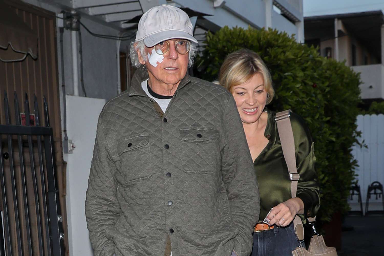 Larry David Wears Bandage on His Face During Dinner Date with Wife Ashley Underwood in Los Angeles