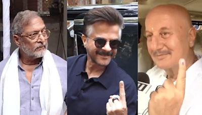 Anil Kapoor Proudly Shows His Inked Finger; Nana Patekar, Anupam Kher Also Vote