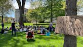 Peaceful demonstrations mark third day of University of Iowa protests of Israel-Hamas war