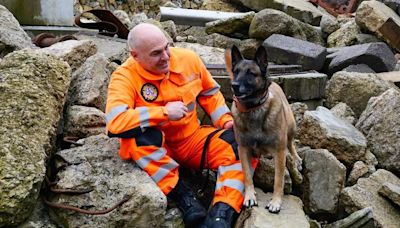 Fire Search and Rescue dog gets Guard of Honour on retirement