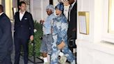 Pregnant Rihanna and A$AP Rocky Twin in Matching Denim Outfits at Louis Vuitton Show for Paris Fashion Week