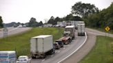 Cooper Street at I-94 closed due to overturned semi hauling scrap metal