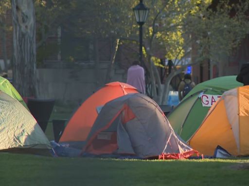 Brown University students continue encampment demonstration