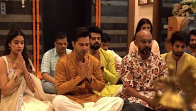 Varun Dhawan, Janhvi Kapoor, Karan Johar Kickstart Sunny Sanskari Ki Tulsi Kumari With Pooja Ceremony; Watch - News18