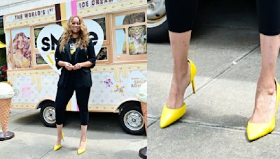 Tyra Banks Celebrates Smize & Dream Ice Cream D.C. Store Opening in Bright Yellow Heels