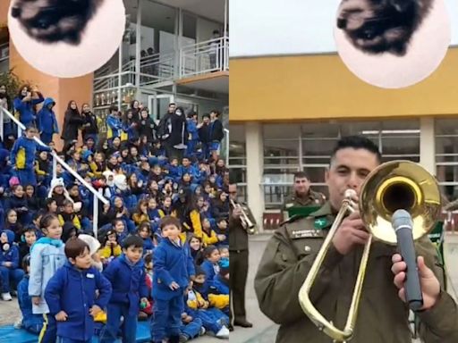 Carabineros desata euforia en los niños al interpretar el hit viral “Pedro”