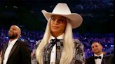 Beyoncé Gives Renaissance Energy in Cowboy Hat and Studded Skirt Suit at 2024 Grammys