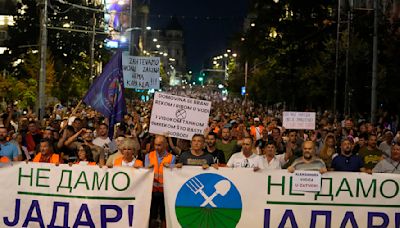 Tens of thousands protest against Rio Tinto lithium mining in Serbia