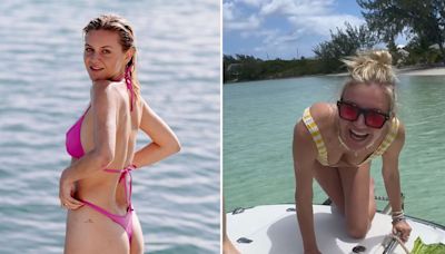 Kelsea Ballerini rocks a hot pink thong bikini during getaway with friends