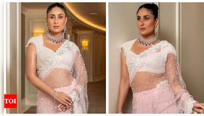 Kareena Kapoor Khan stuns in sheer saree at Dubai event, dances to 'Nagada' from 'Jab We Met' | - Times of India