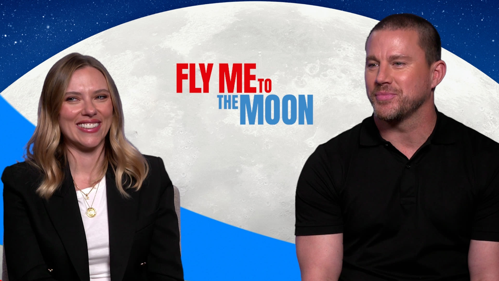 Channing Tatum Says It Was 'Beautiful' Watching Scarlett Johansson & Colin Jost Act In 'Fly Me To The Moon' | Access