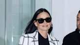 Demi Moore Matched Her Dog Pilaf's Shirt to Her Ladies-Who-Lunch Skirt Suit