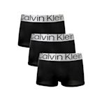 【Calvin Klein】CK Steel超細纖維低腰短版四角男內褲三件組(黑色)